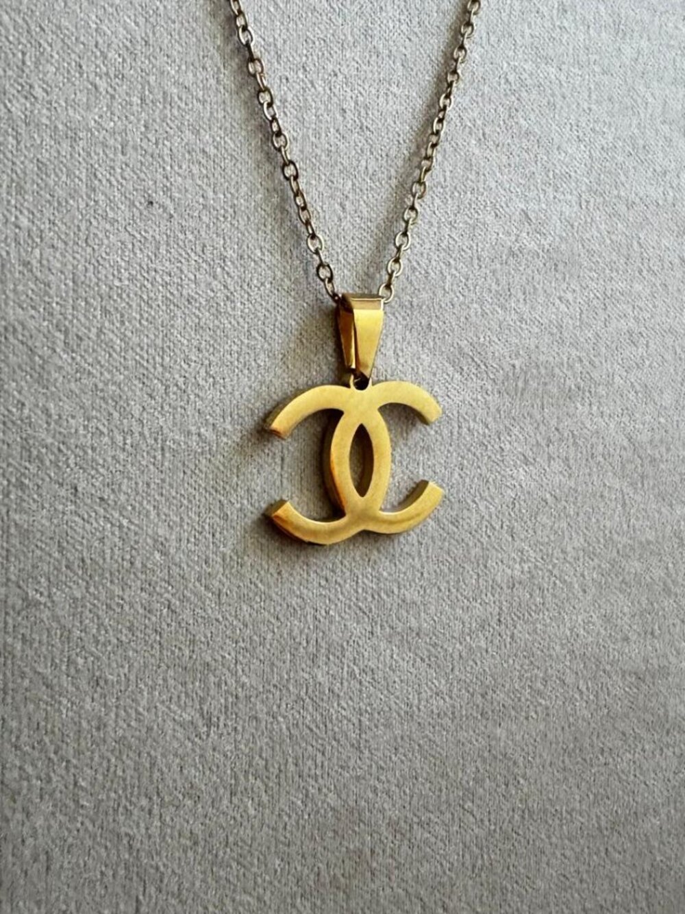 18K Gold Necklace - Vintage Necklace - CC Necklace - Dainty Chain - Y2K